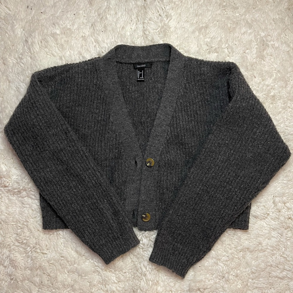 Forever 21 Gray Knit Sweater, Size M